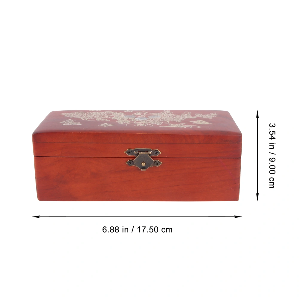 Rosewood Jewelry Box Retro Jewelry Storage Box Simple Wooden Jewelry Box (Random Pattern)