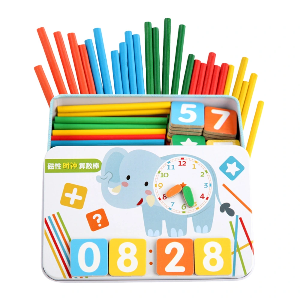 Magnetic Arithmetic Learning Maths Toy Teaching Aids Calculation Wooden Counting Sticks Elephants Clock Early Learning Educational for Kids Toddler