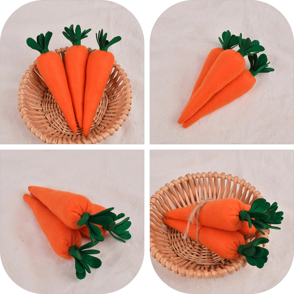 3Pcs Easter Carrot Ornaments Artificial Carrot Ornaments Lovely Party Decoration