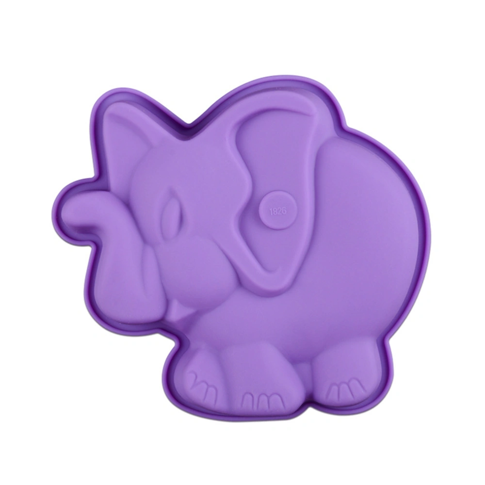 Baking Mould Food-grade Silicone Elephant Shape Single Hole Lovely Elephant Shape Cake Baking Mold (Random Color)