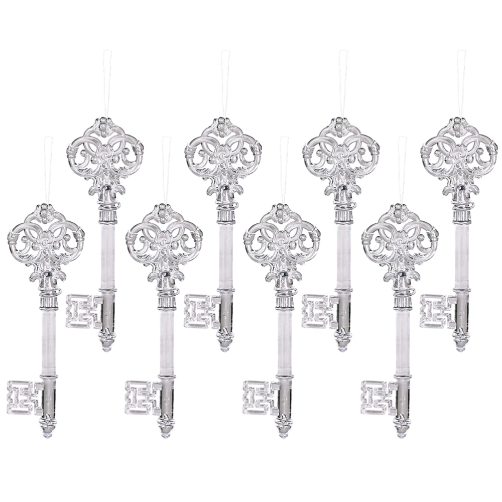 8pcs Christmas Hanging Ornaments Clear Acrylic Key Decors Hanging Key Ornaments