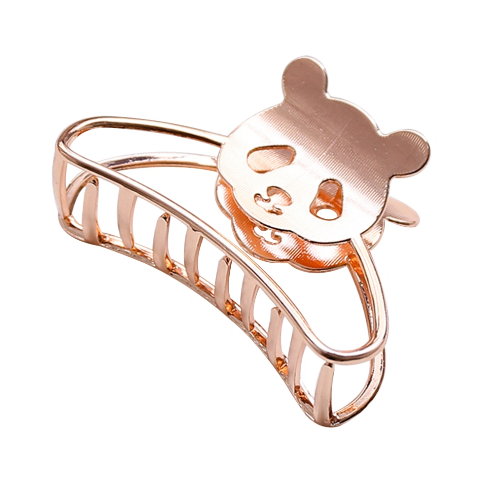 1pc Hair Clip Hair Claw Panda Shape Cartoon Durable Metal Zinc Alloy for Women Girls (Rose Golden)