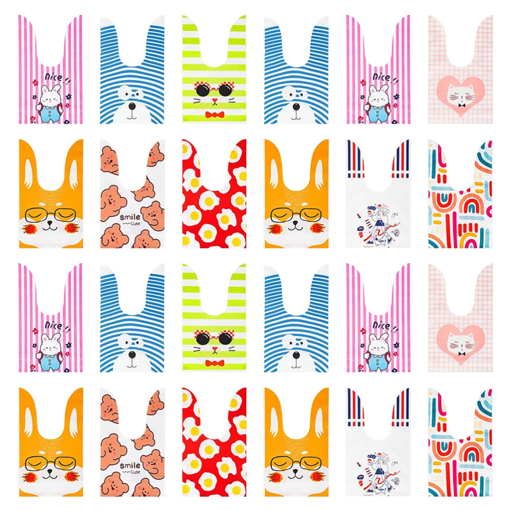 50Pcs Rabbit Ear Bags Candy Dessert Bags Biscuits Cookies Bags Bunny Ear Treat Bags