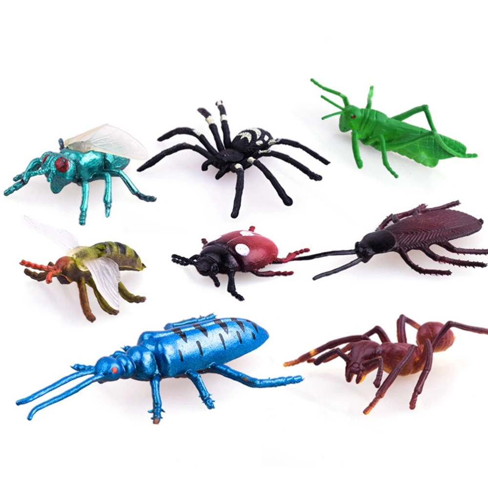 12pcs Simulation Mini Insect Model Small Insect Animal Figures Assorted Cat Toys Home Decoration Accessories (Random Color and Pattern)