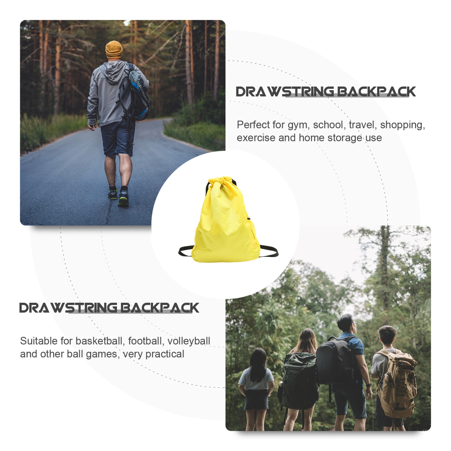 Drawstring Backpack Basketball Backpack Drawstring Sports Backpack Fitness Bag
