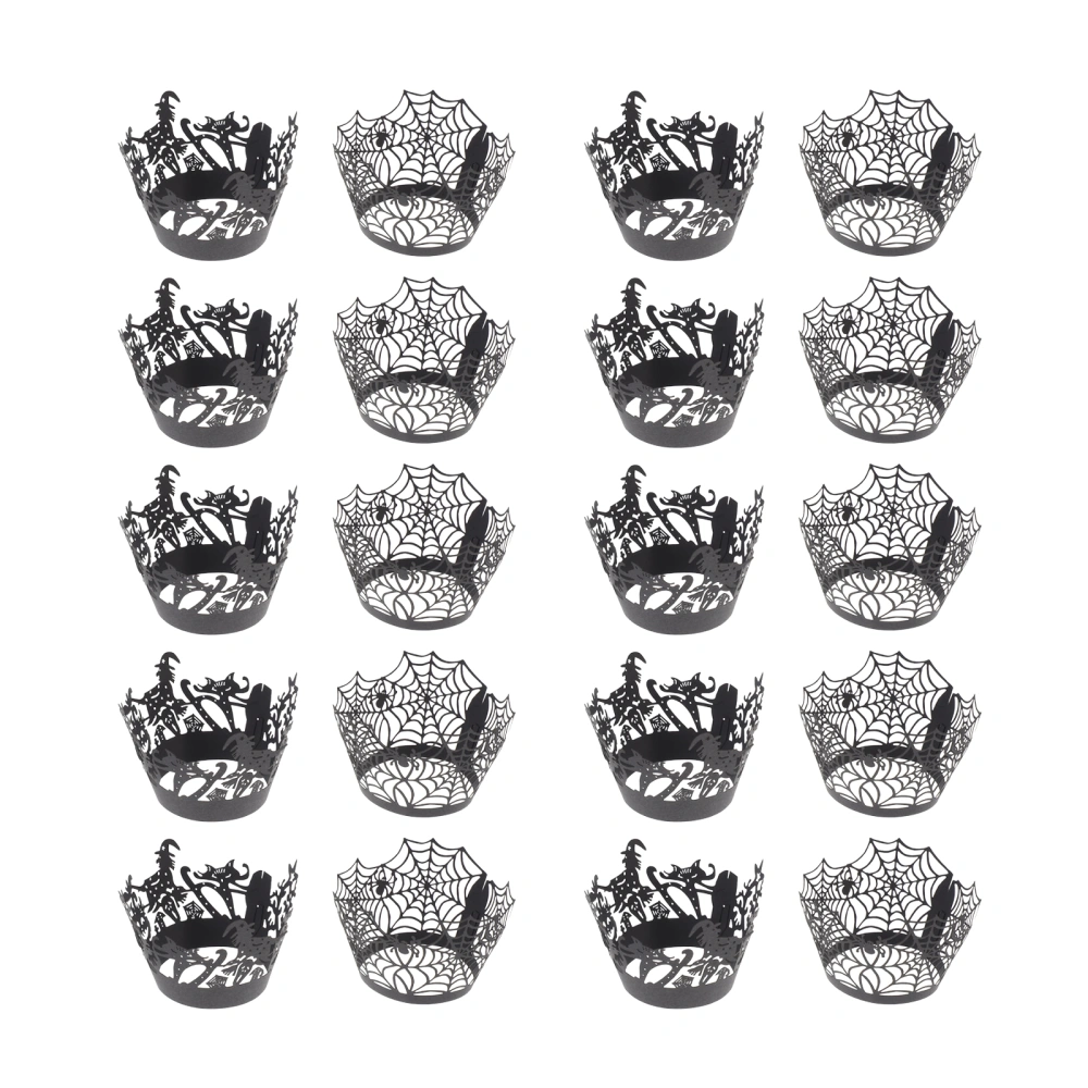 50Pcs Unique Cupcake Wrappers Pretty Cupcake Liners Cupcake Decor for Halloween