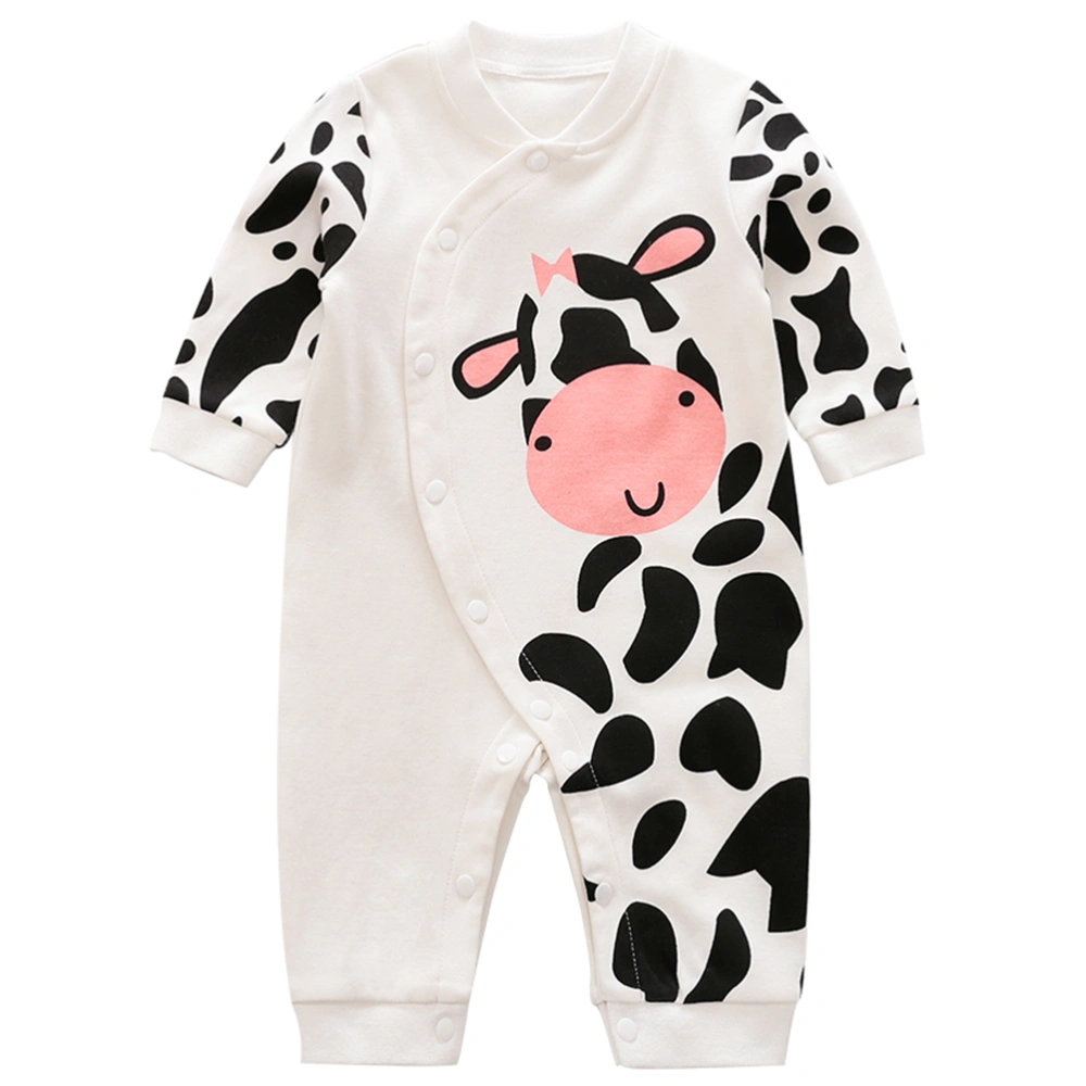 1pc Lovely Cow Pattern Baby Romper Long Sleeve Baby Jumpsuit for Baby Toddlers