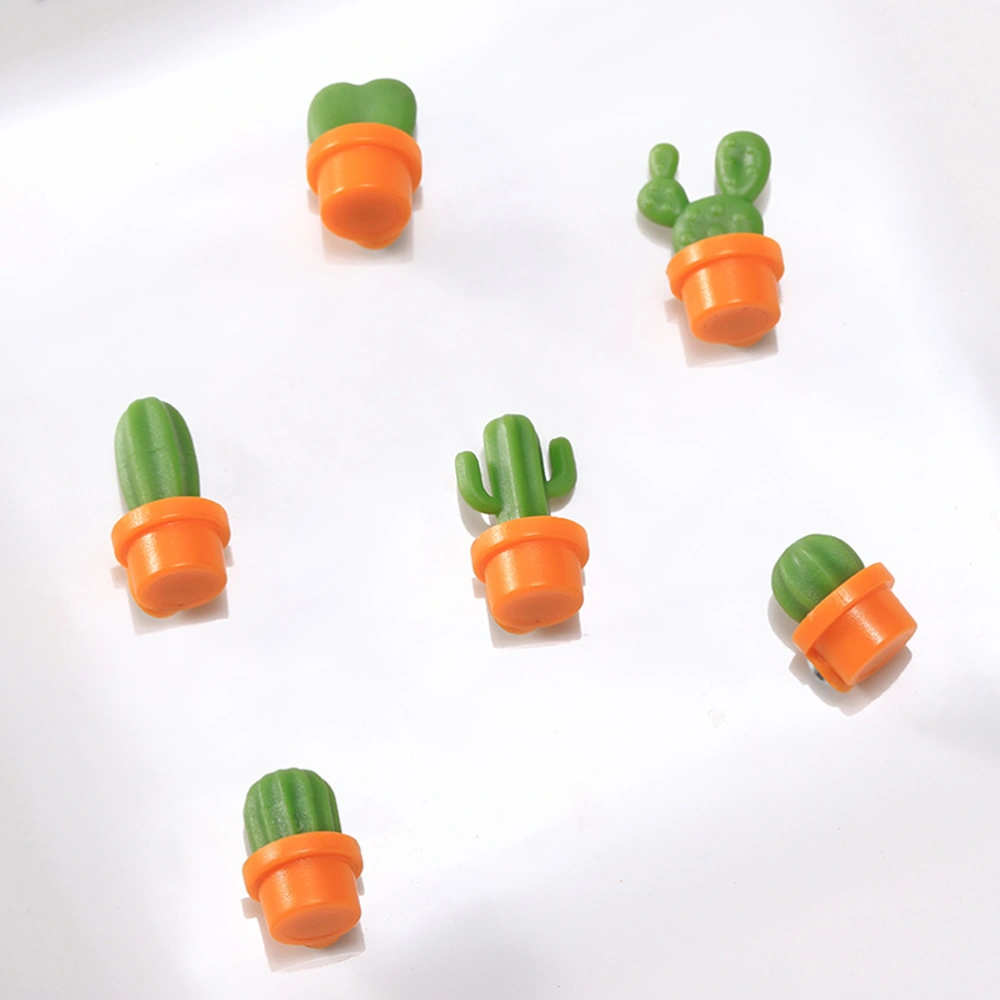 12pcs Magnetic Fridge Stickers Cactus Decorations Whiteboard Magnets Picture Clip(Random Pattern)