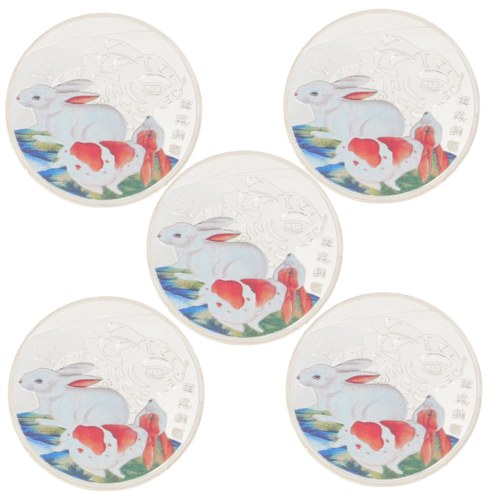 5pcs Year of Rabbit Commemorative Coins 2023 Commemorative Coins New Year Gifts