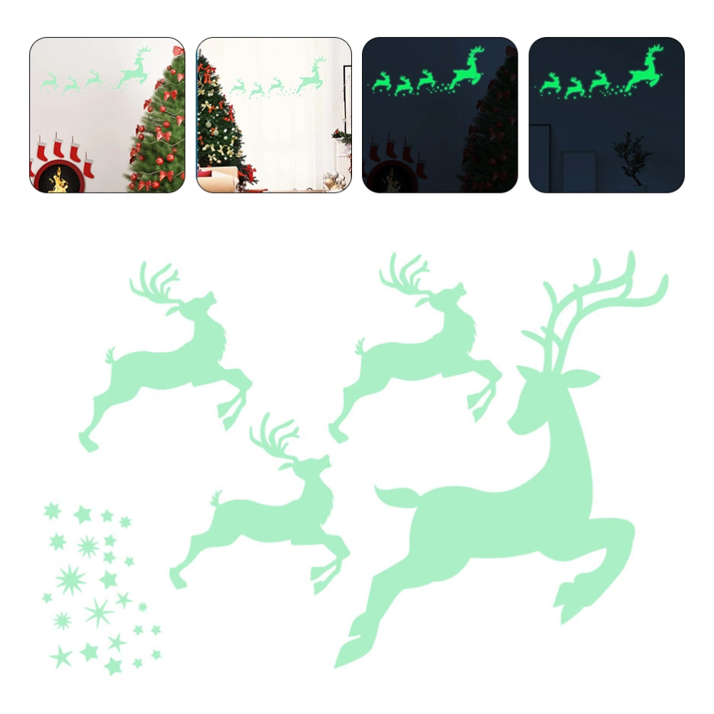 Christmas Elk Paste Glow-in-the-dark Cartoon Wall Stickers Fluorescent Stickers