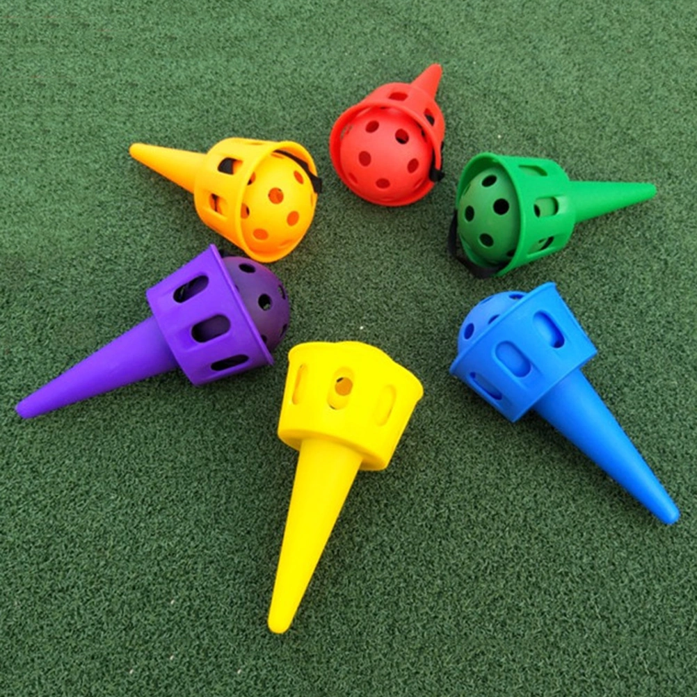 3 Sets Children Kids Toss Ball Throw Chuck Ball Toy Outdoor Activities Ball and Device (Blue + Red + Yellow)