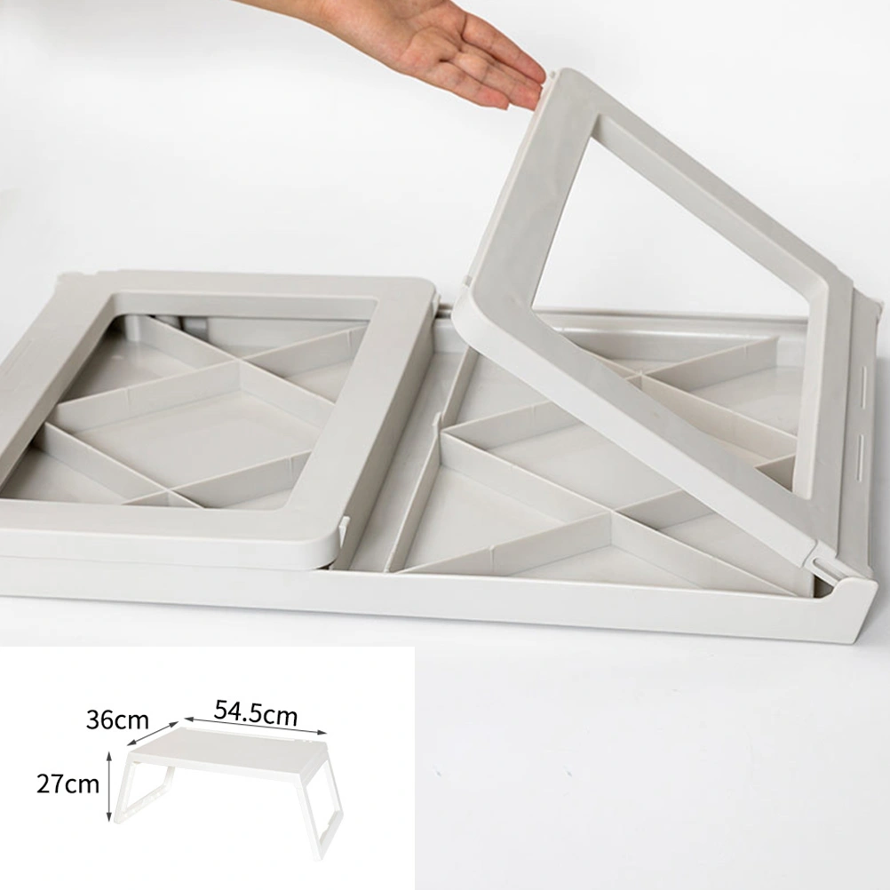 Folding Laptop Holder Laptop Stand Bed Desk Household Portable Lazy Desk Simple Small Table Bedroom Writing Desk（White）
