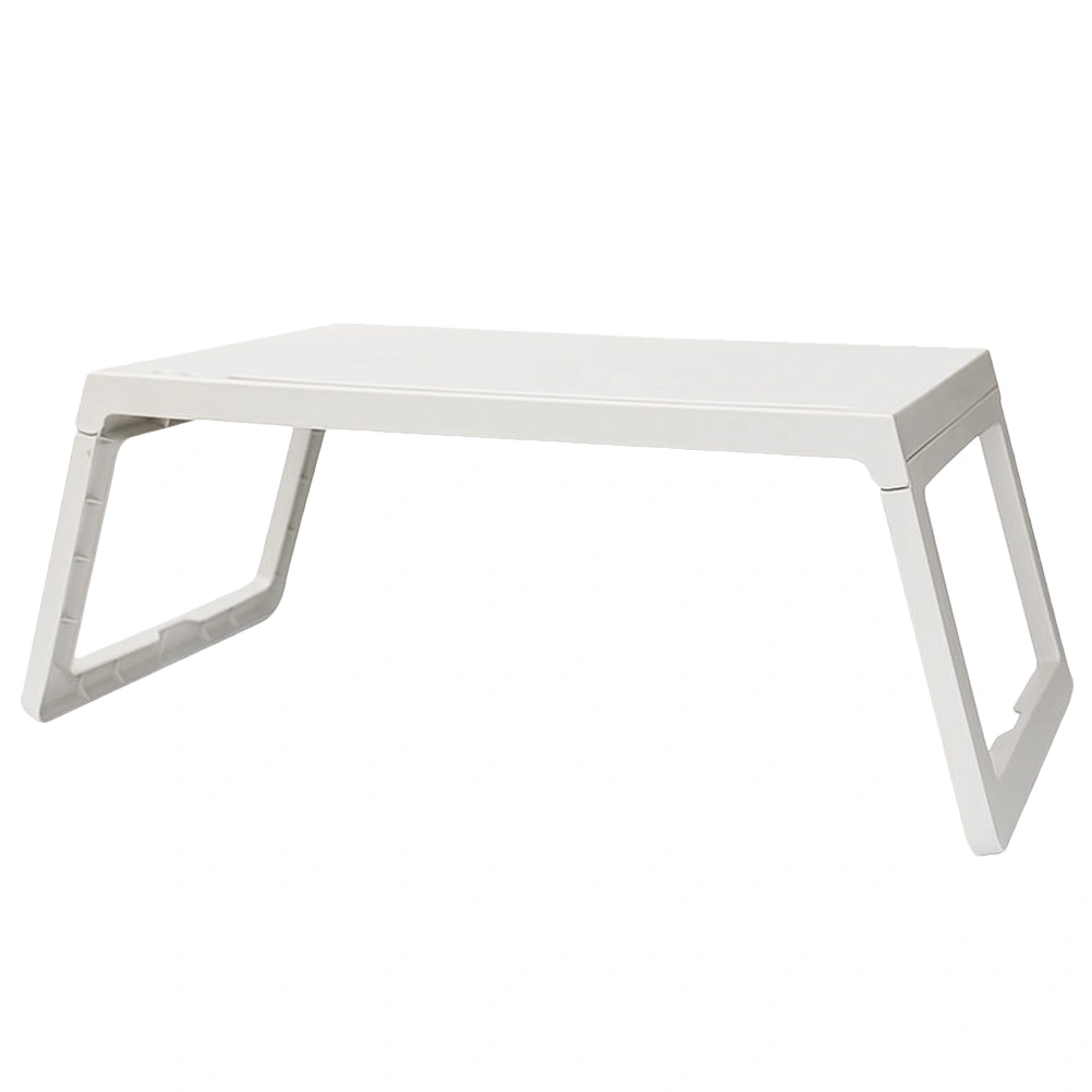 Folding Laptop Holder Laptop Stand Bed Desk Household Portable Lazy Desk Simple Small Table Bedroom Writing Desk（White）
