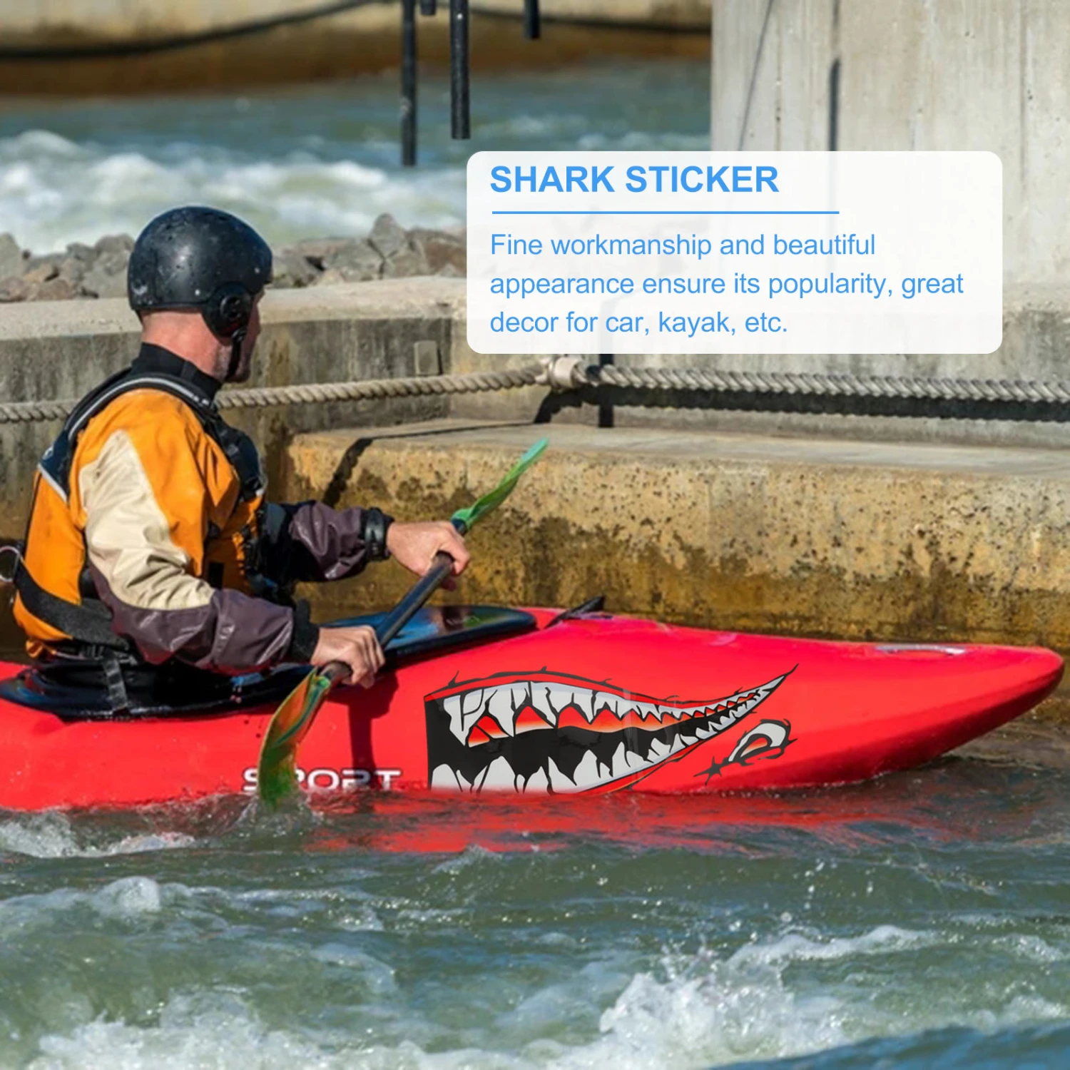 2pcs Shark Mouth Stickers Shark Mouth Car Stickers Shark Mouth Kayak Stickers