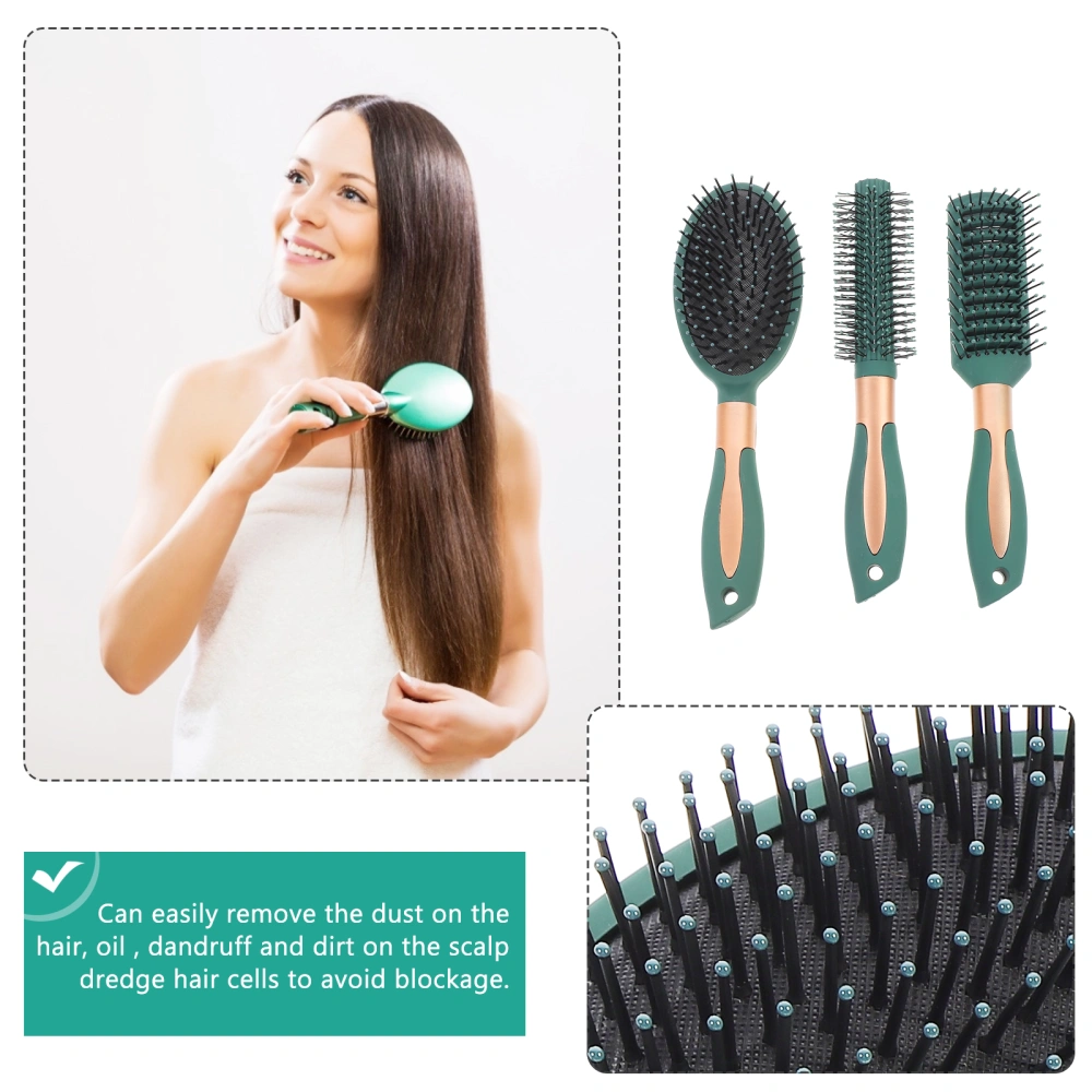 3pcs Massage Comb Curling Combs Detangling Comb Set Air Cushion Hair Brush Comb