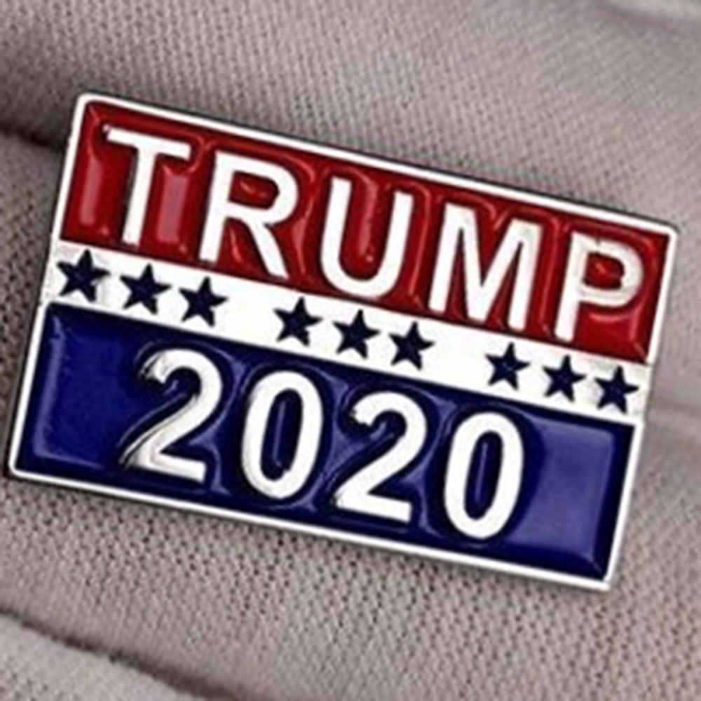 6pcs Creative 2020 America President Election Brooch Creative Donald Trump Support Breastpin Prop (Red Blue Color)