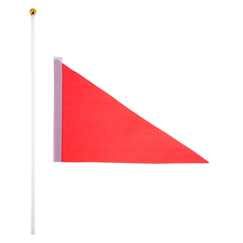 50 Pcs Triangular Banner Pure Color Hand Flag Lightweight Portable Hand Waving Flag for Party Sports Meeting (Red)