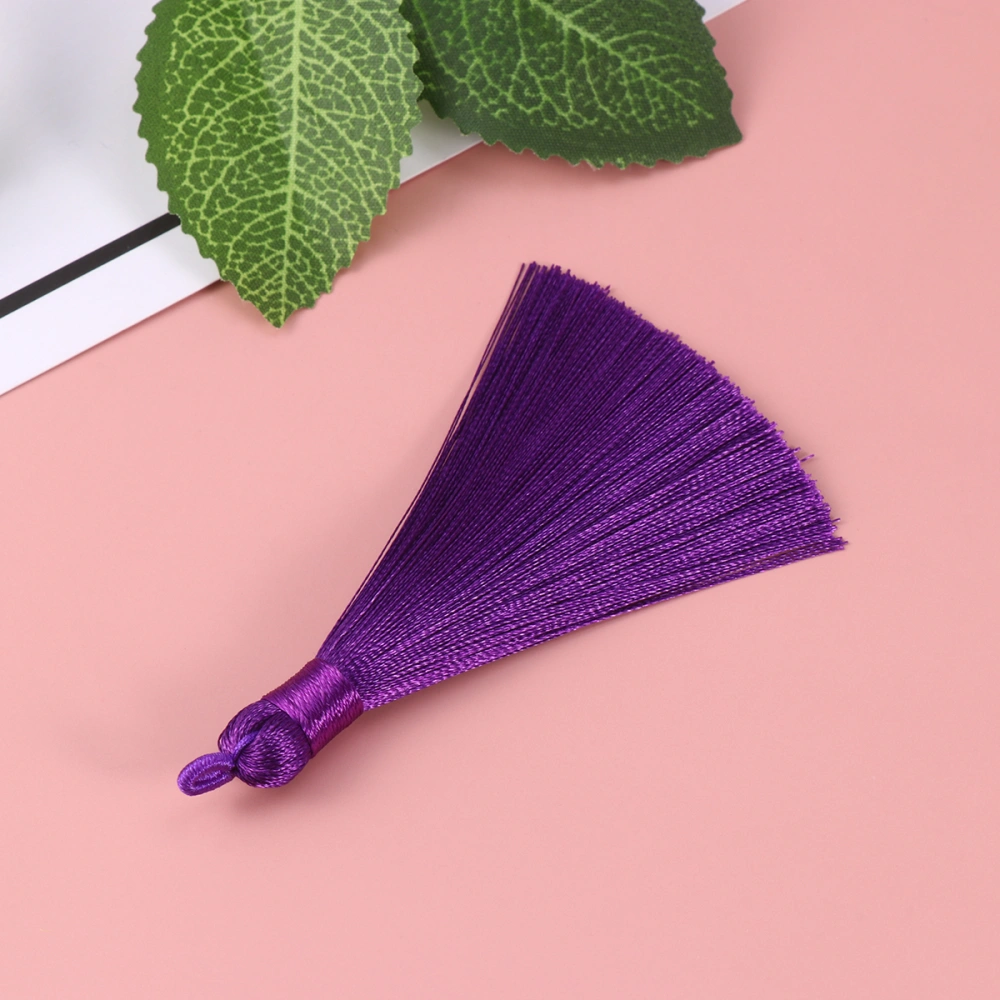 20 Pcs Tassel Accessories Straight Long Hanging Tassel Pendant Earrings Eardrop Supplies for DIY Keychain Jewelry Earrings (Purple)