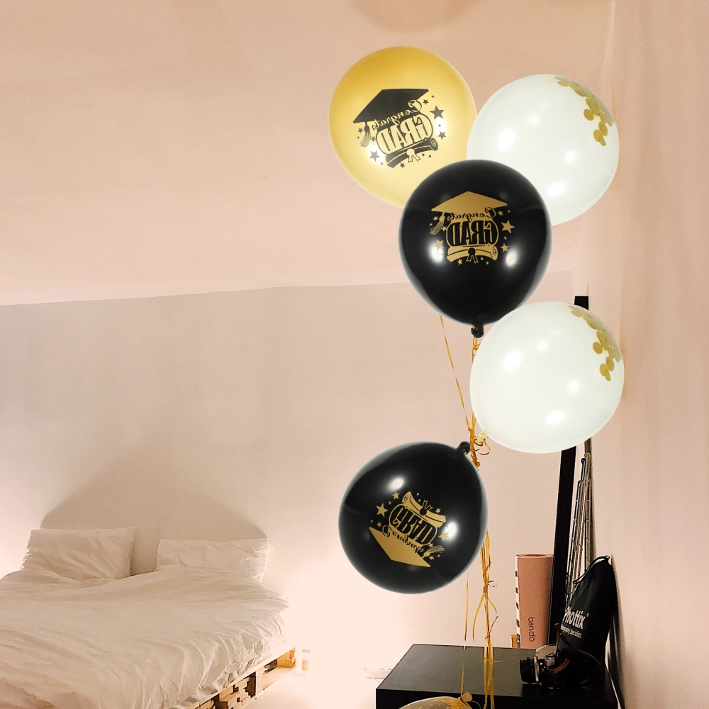 15 Pcs Graduation Theme Sequin Balloons Graduation Party Layout Balloon Decoration