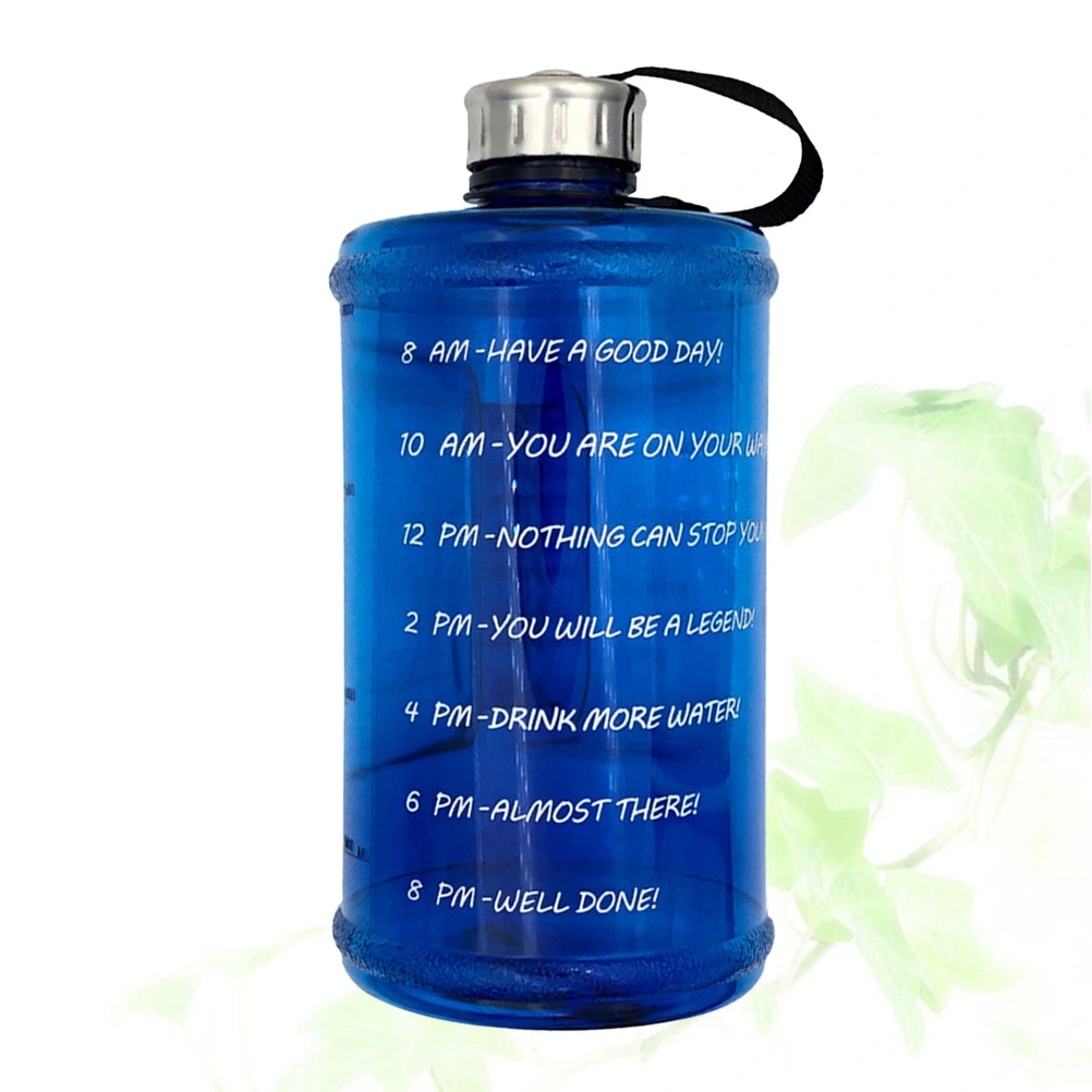 2.2L Reusable Plastic Large Capacity Water Bottle Training Drinking Water Bottle Leak Proof Water Container for Outdoor Gym Sports(Dark Blue)