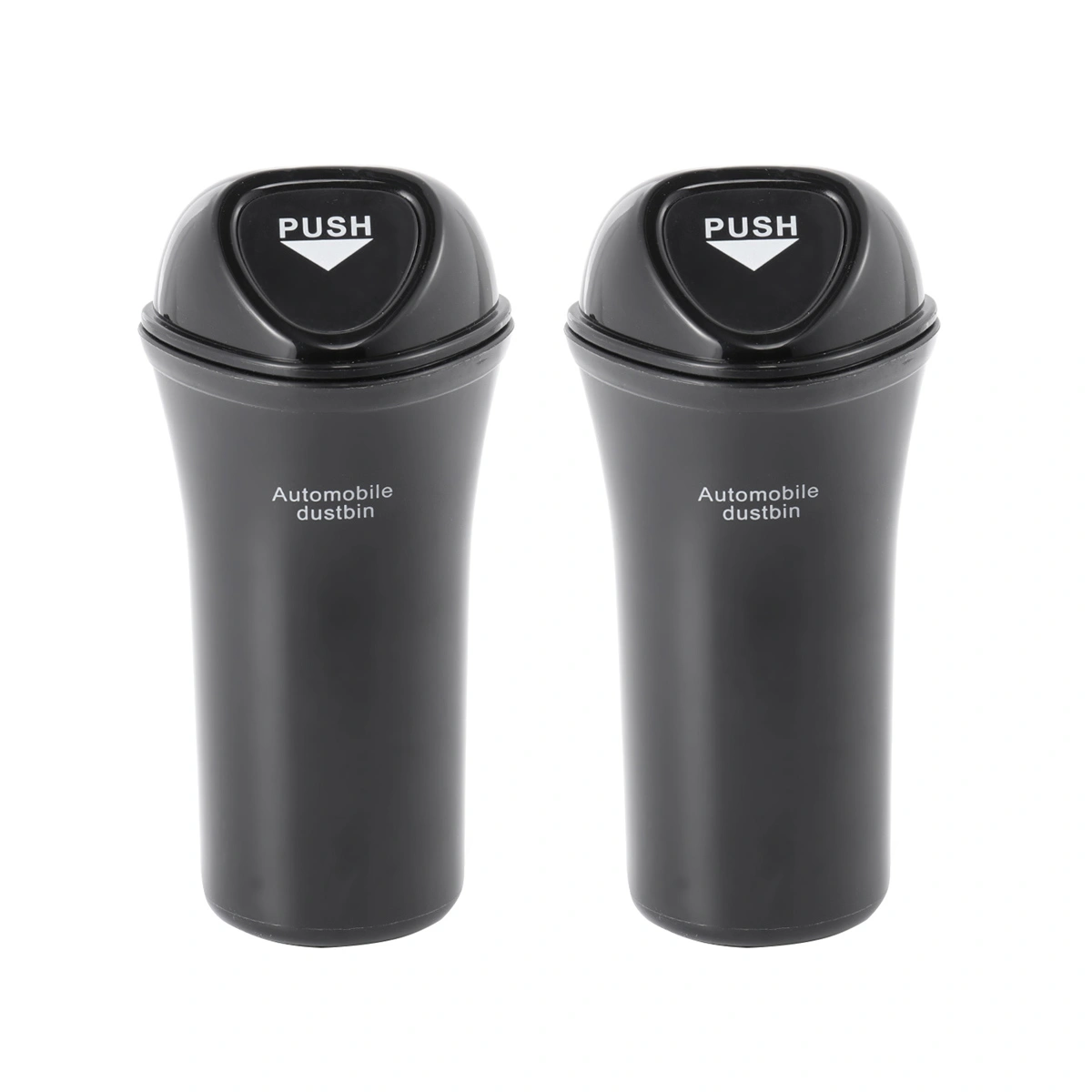 2pcs Portable Mini Automobile Dustbin Car Trash Can Car Organizer Leakproof Vehicle Trash Bin Garbage Can with Hook(Black)