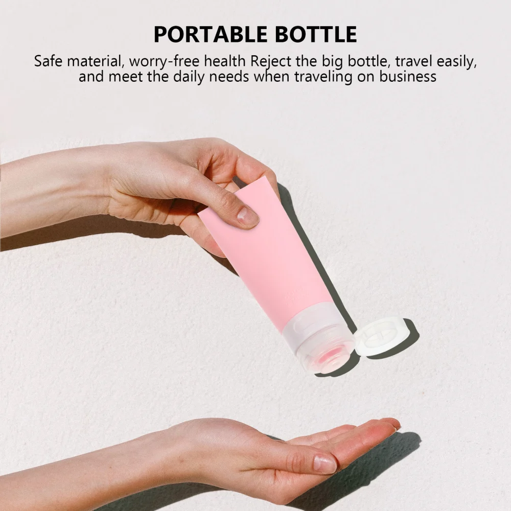 3pcs 80ml Travel Portable Cosmetics Shower Gel Shampoo Silicone Bottle