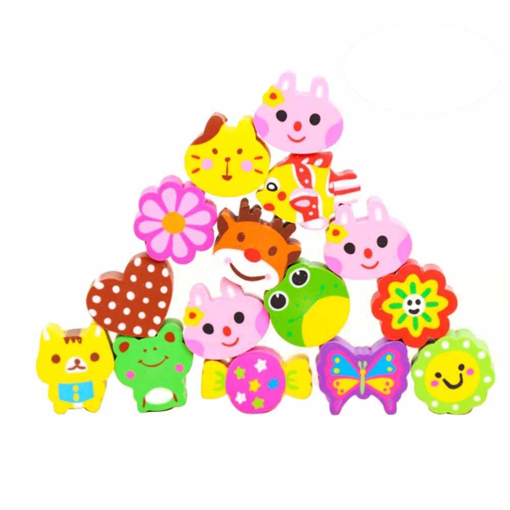 30pcs Animal Shaped Eraser Creative Stationery Cartoon Pencil Eraser Creative Gift for Kids Students