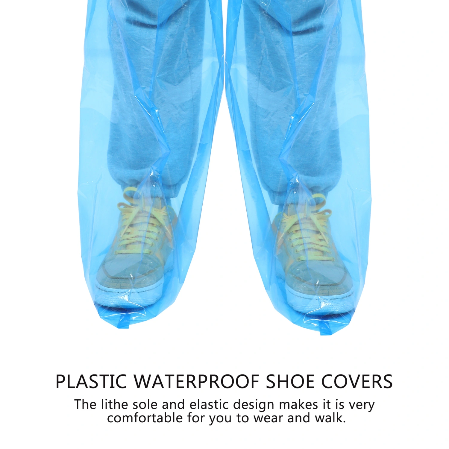 50Pcs Plastic Waterproof Shoe Covers Rainproof Shoe Covers High Tube Overshoes