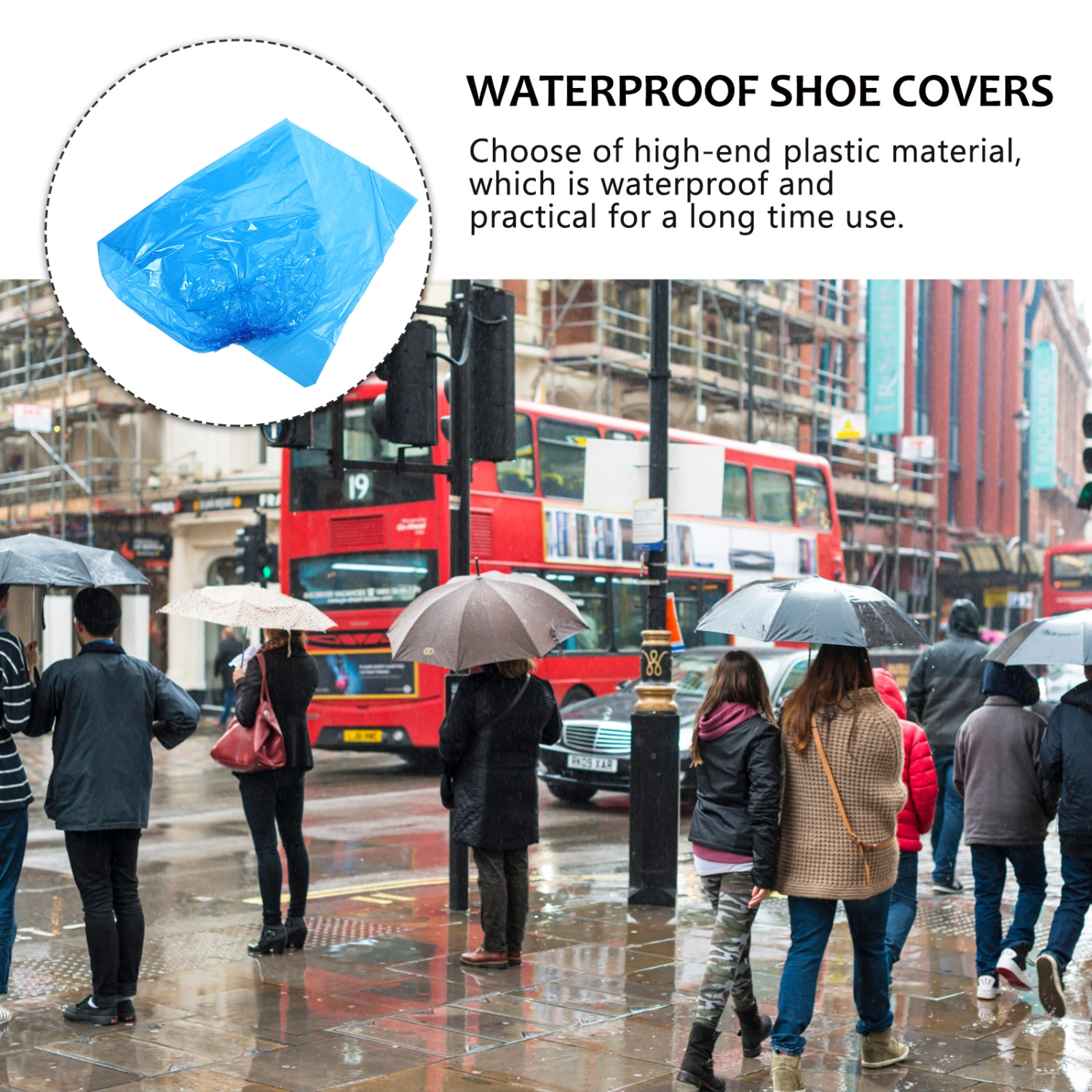 50Pcs Plastic Waterproof Shoe Covers Rainproof Shoe Covers High Tube Overshoes