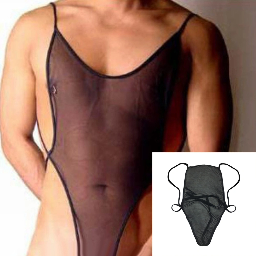 Men's Apron Underwear Transparent Large Elastic Jumpsuit