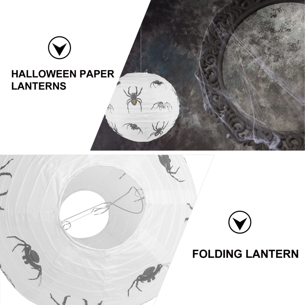 3 Pcs Foldable Halloween Paper Lantern Spider Hanging Lantern Decor