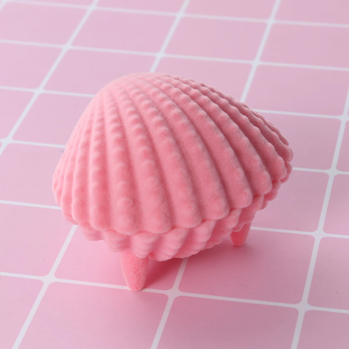 Seashell Shape Jewelry Gift Box Ring Necklace Bracelet Brooch Pendant Earrings Storage Case Organizer with Legs (Pink)