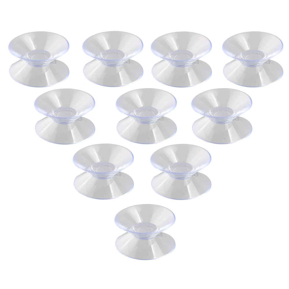 NUOLUX 10pcs 30mm Double Sided Suction Cups Sucker Pads for Glass Plastic (Transparent)