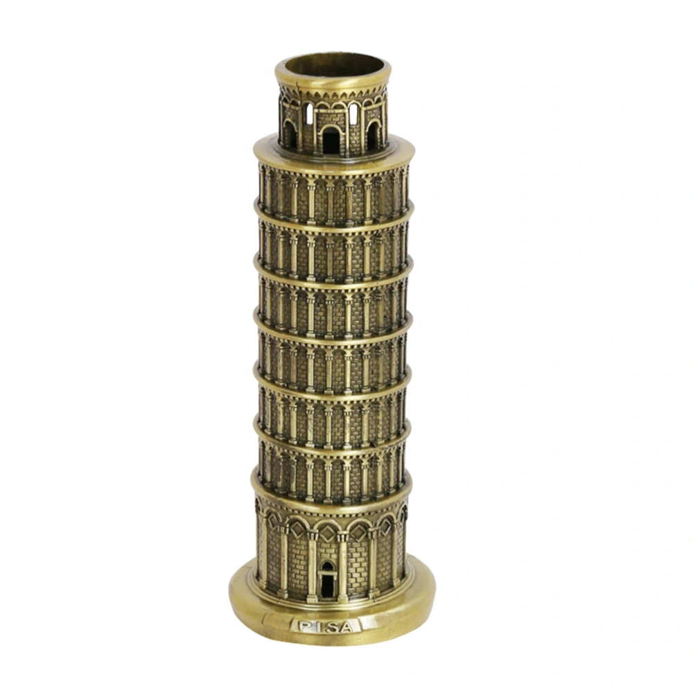 Retro Leaning Tower of Pisa Decor Zinc Alloy Furnishing Metal Ornament Handicrafts Miniatures (Bronze)