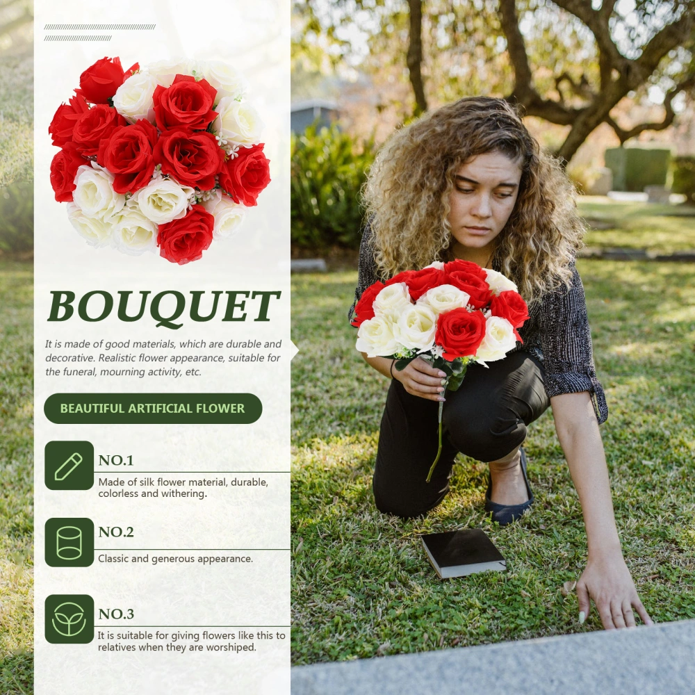 Artificial Flowers for Cemetery Memorial Fake Flower Bouquet for Grave