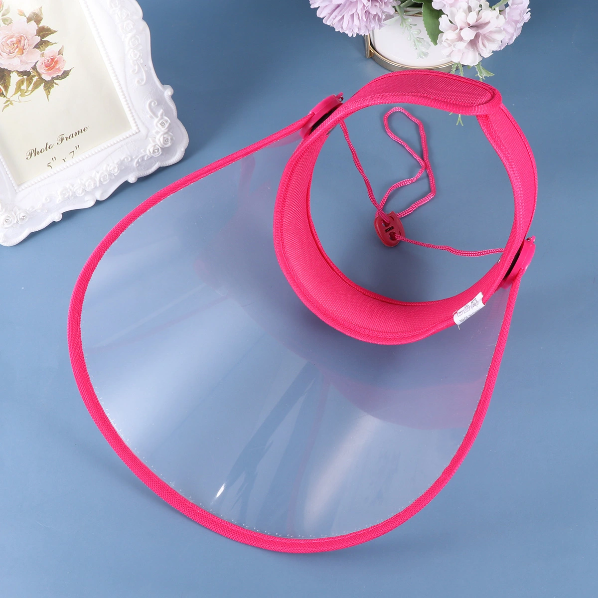 1PC Face Protective Mask Transparent Face Guard Spittle Oilproof Cooking for Home (Headband Style Rosy)