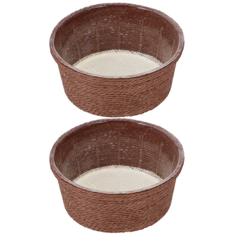 2Pcs Natural Style Flowerpots Decorative Flower Planter Garden Decorations (As Shown)