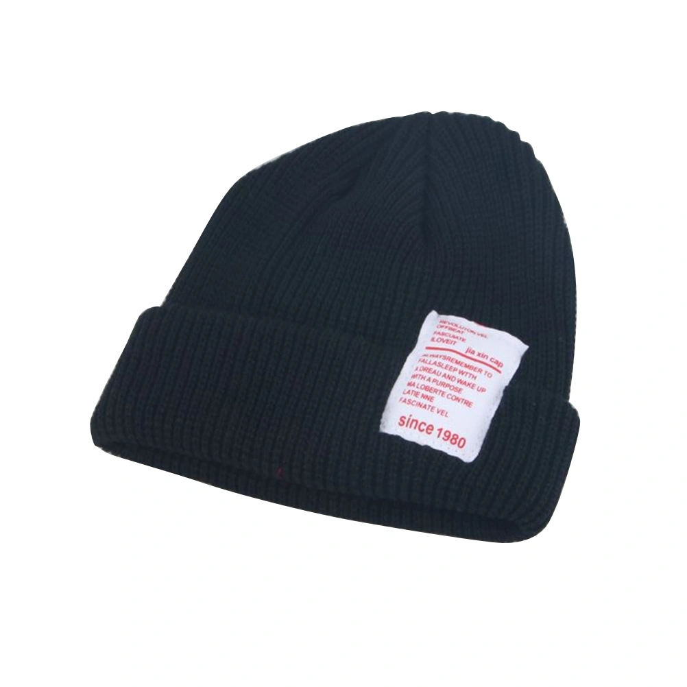 Children Knitted Beanie Hat Kids Hat Knitted Infant Baby Spring Autumn Hat (Black)