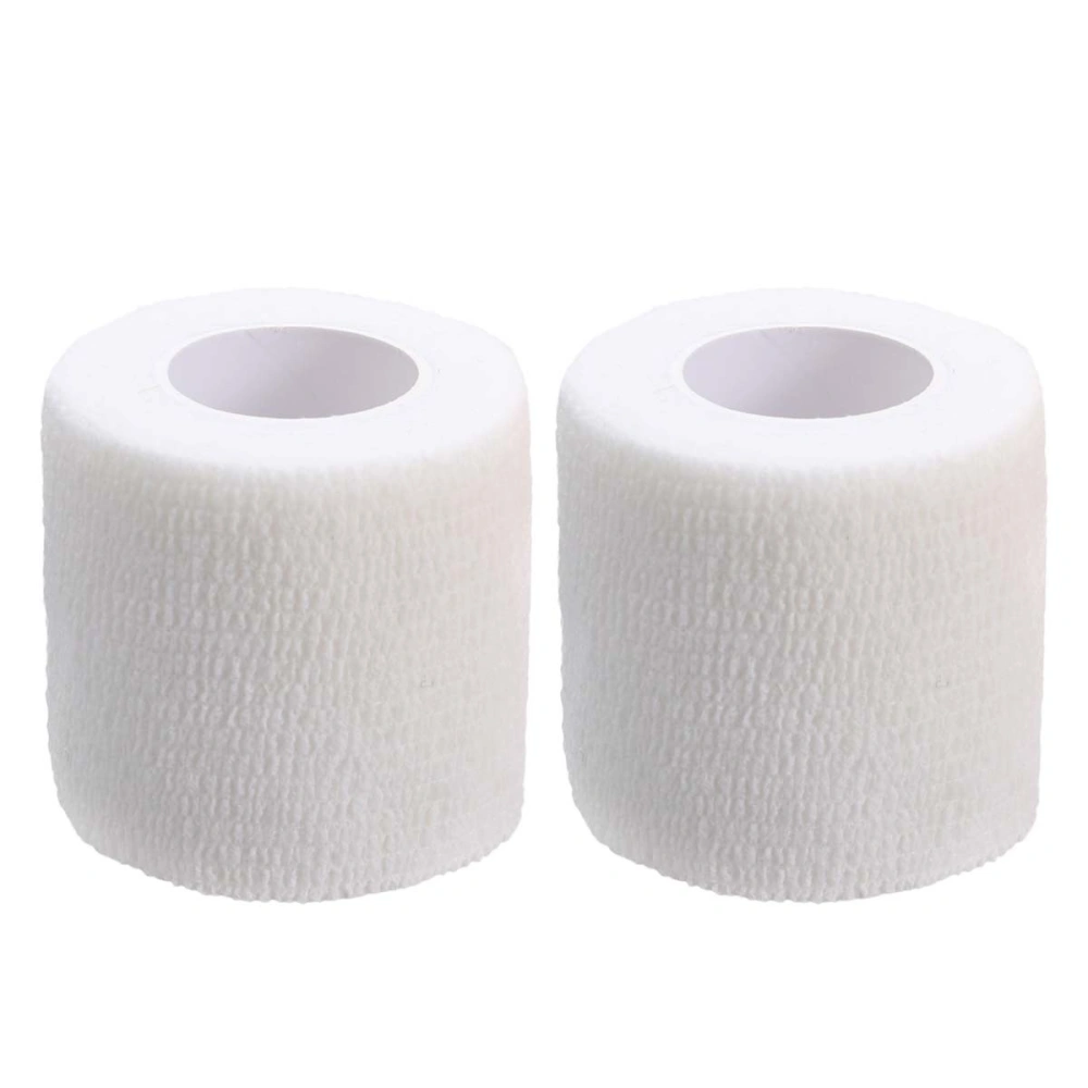 2pcs Conforming Bandage Self-adhesive Elastic Bandage Rolls Wrap Tape First Aid Wound Care Bandage (White)