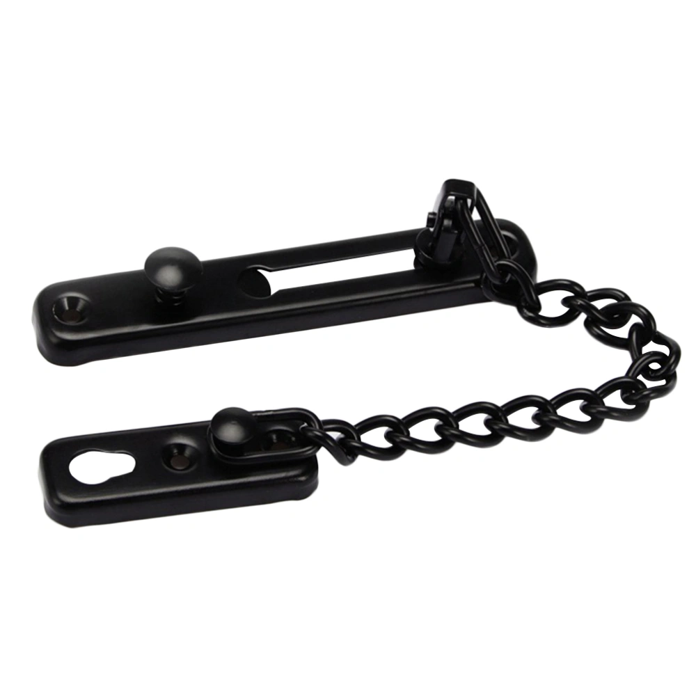 2pcs Prcatical Door Lock Chain Stainless Steel Security Door Guard Latch Lock for Home Hotel (Black Button Chain)