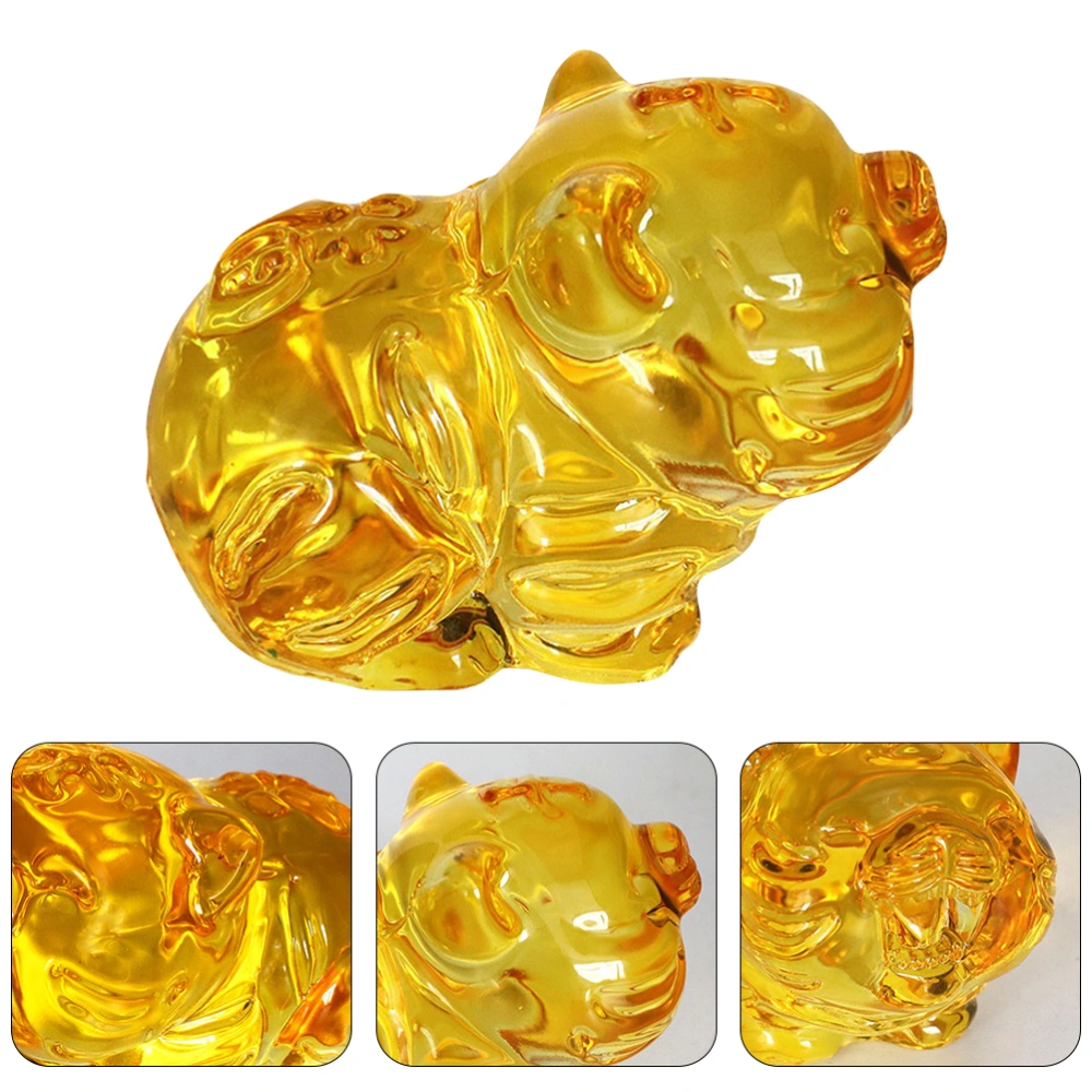 Home Desktop Tiger Adorn Chic Tiger Shaped Ornament Office Crystal Tiger