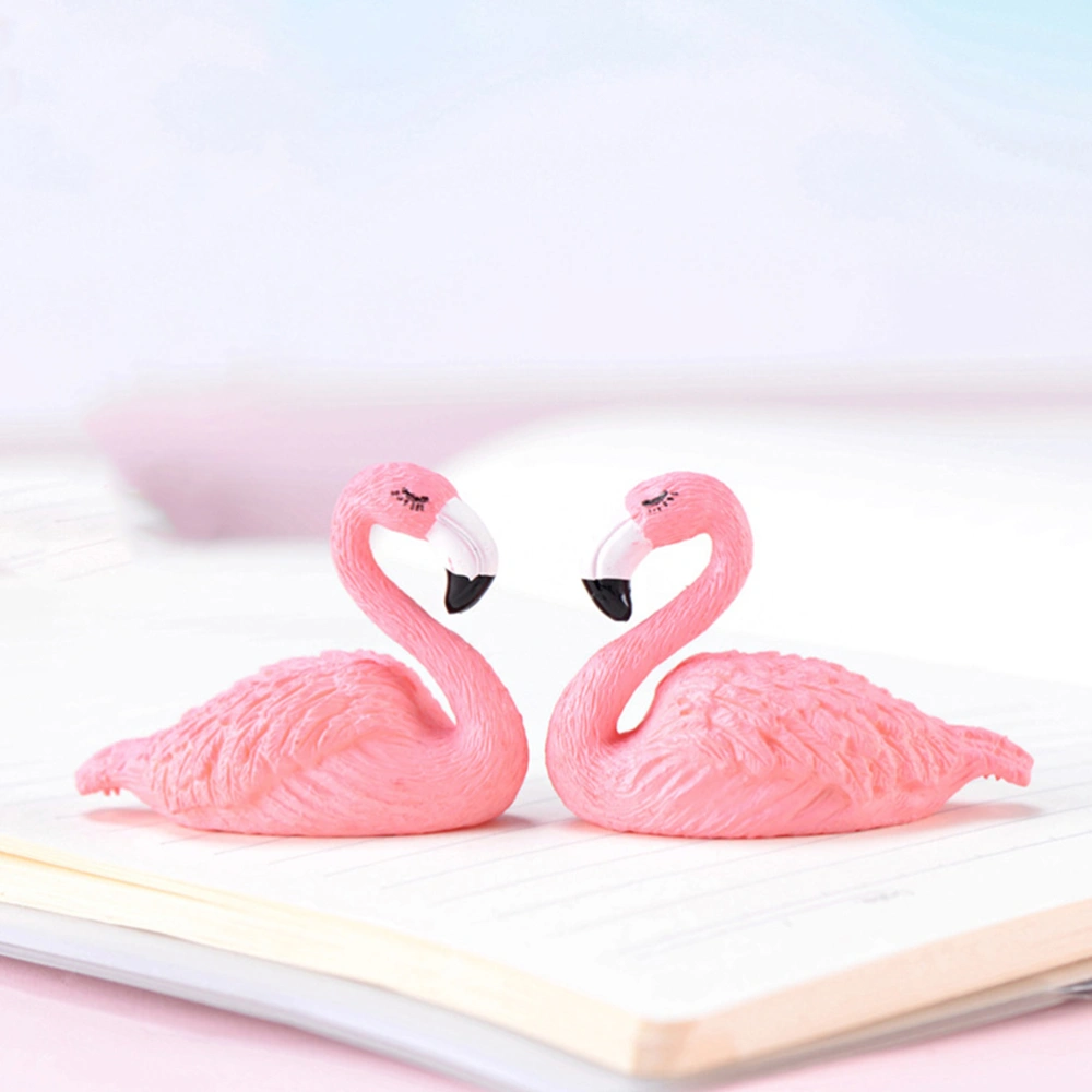 5pcs Resin Mini Flamingo Creative Resin Mini Flamingo Cake Decoration for Party (Pink)