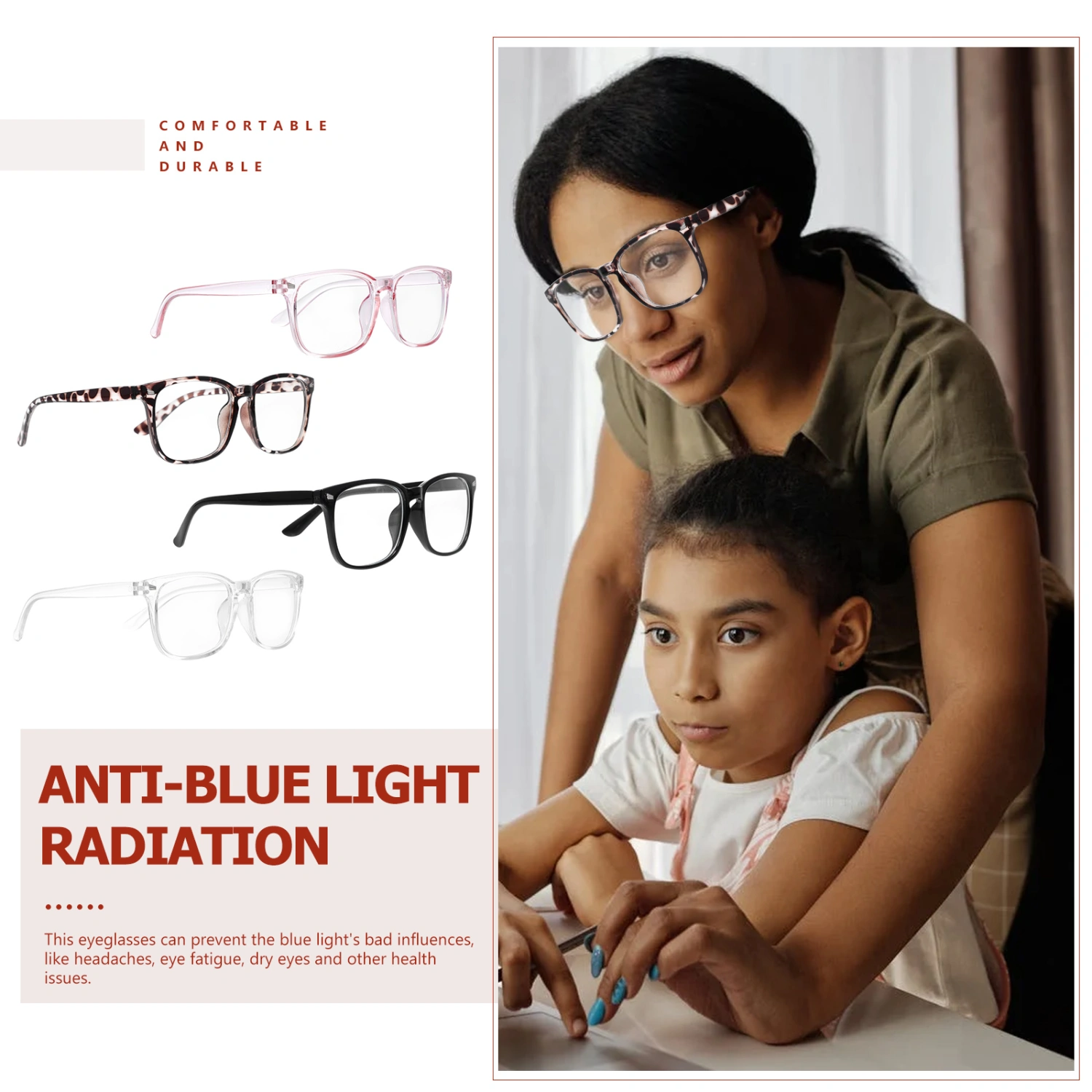 4Pcs Optical Glasses Decorative Glasses Womens Reading Glasses Daily Computer Glasses