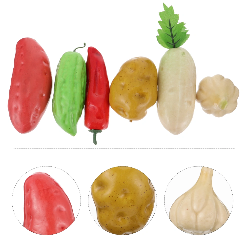 6pcs Simulation Vegetables Fruit Decors Artificial Vegetable Hanging Ornaments Random Style