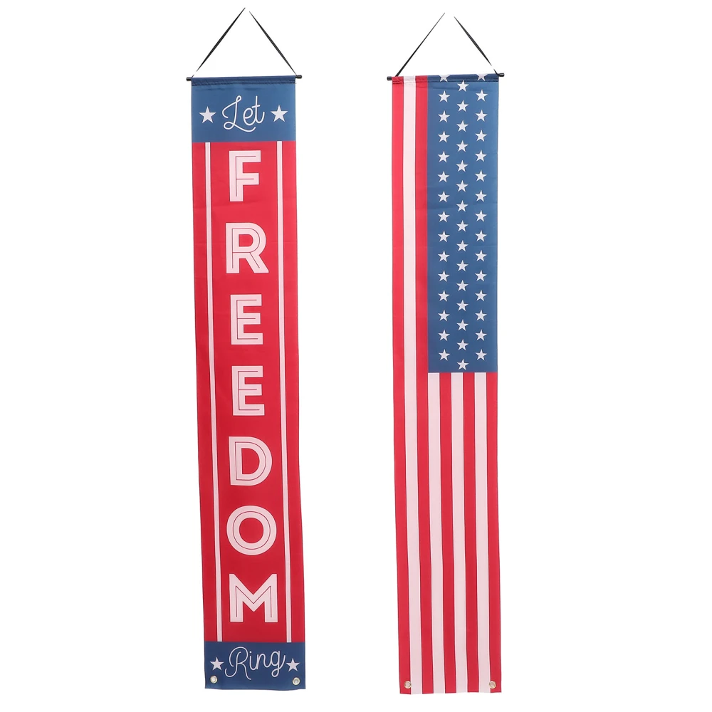 1 Pair Independence Day Couplet Door Banners Couplets Door Curtains Decorative Banner