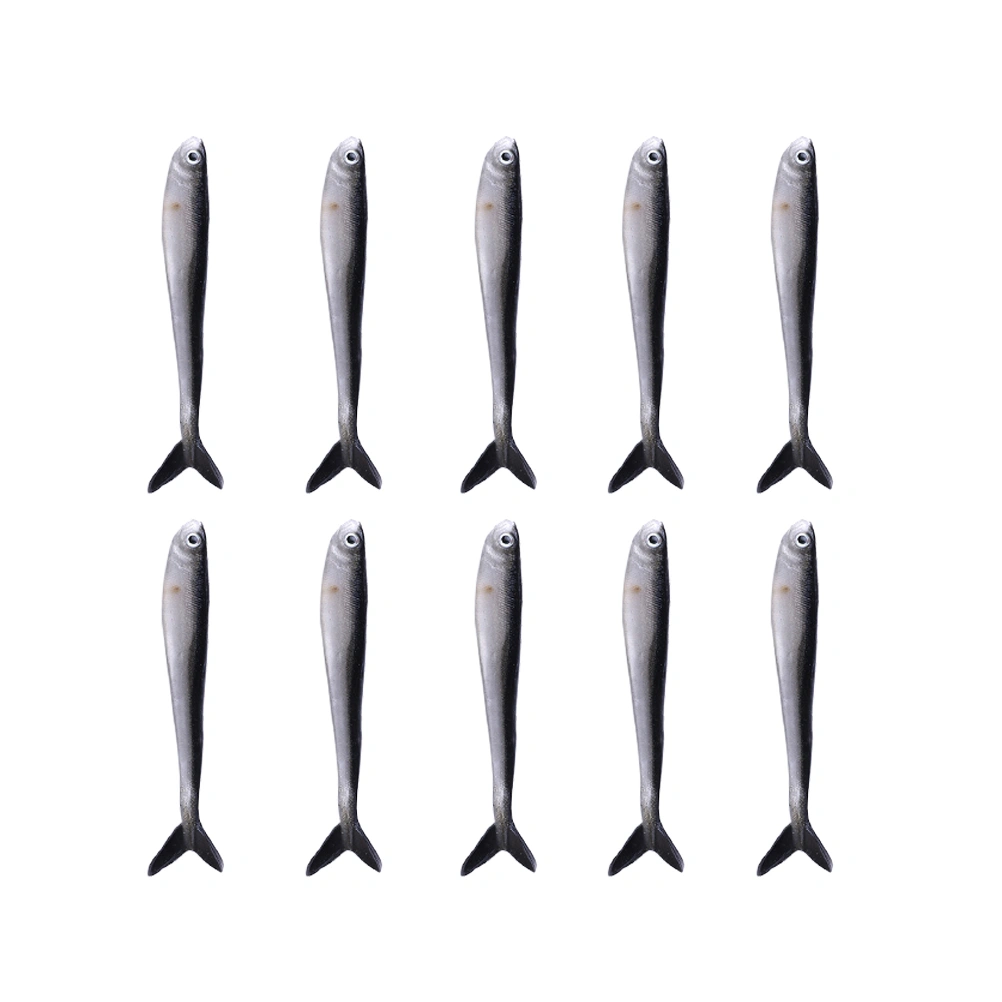 10pcs Bicolor Simulation Fishing Grub Fishing Lures Fishing Baits for Fishing