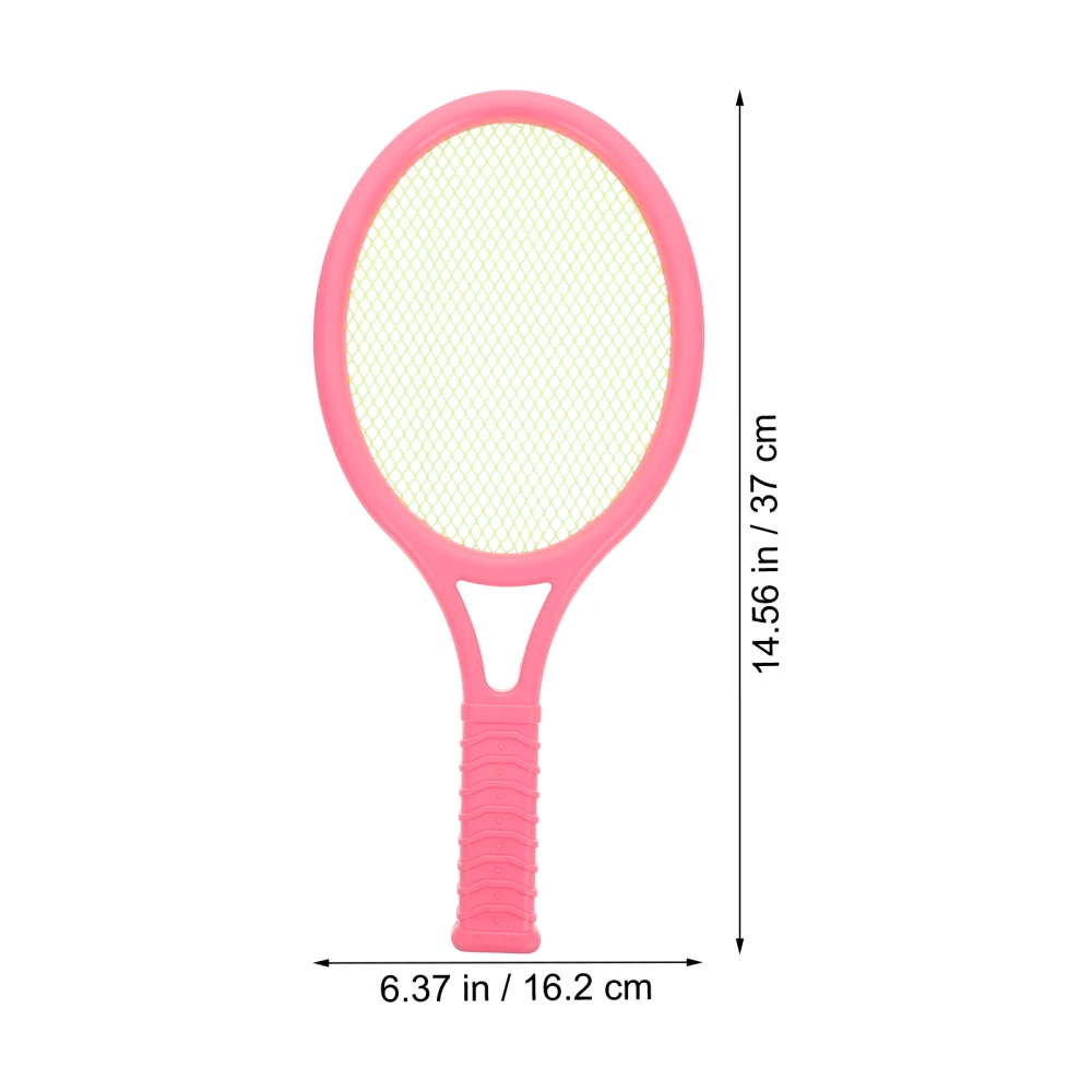 2pcs Tennis Racket Toy Cartoon Style Racquet Funny Outdoor Activities Toy Fitness Equipment for Kids Playing (Pink)