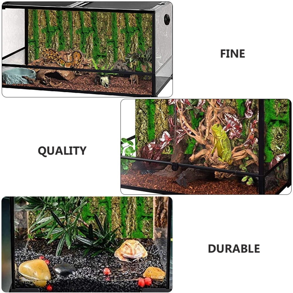 2Pcs Aquarium Background Board Simulate Bark Board Decor Reptile Box Board