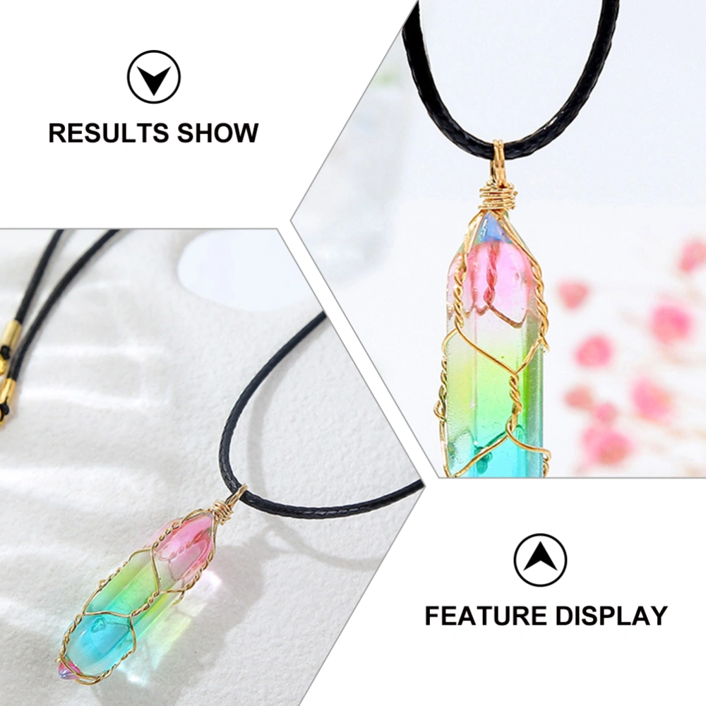 Crystal Necklace with Rhombus Cut Clavicle Accessories Neck Jewelry Pendant