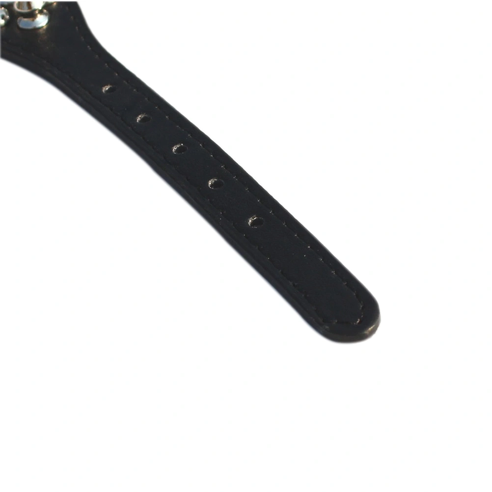 Adjustable Puppy Pet Dog Spiked Studded PU Dog Collar - Size S (Black)